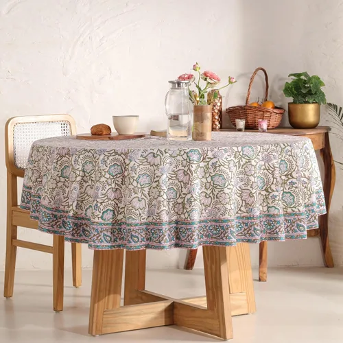 Miniatura 69 de Funda de mesa impresa a mano con diseño exquisito, tela de algodón premium, perfecta para comedor y decoración, mantel de mesa