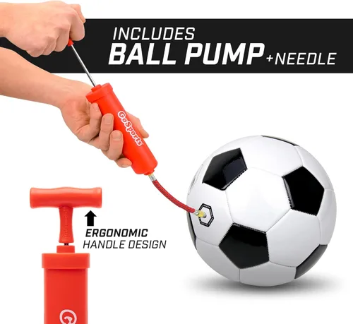 Miniatura 3 de GoSports - Bolas de fútbol clásicas en negro y blanco - Individual o paquete de 6 - Tallas 3, 4, 5 con bomba para inflar