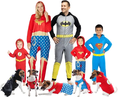 Miniatura 4 de DC Comics - Disfraz de superhéroe con capucha para hombre, pijama sin pies