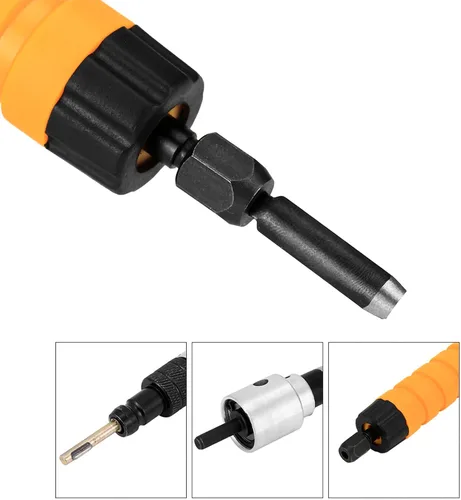 Miniatura 8 de YWBL-WH Herramienta eléctrica de cuchillo de grabado de cincel de madera para tallar en madera, 5 cuchillas, llave de repuesto suave y flexible