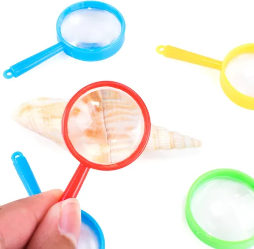 Miniatura 3 de Super Z Outlet Mini lupas de 2 pulgadas con bolsillo de plástico para niños, detective, explorador, manualidades, recuerdos coloridos para fiestas
