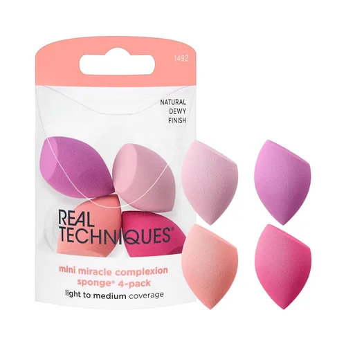 Miniatura 8 de Real Techniques Miracle Complexion Beauty Sponge Esponja Mezcladora de Maquillaje, Juego de 4 Naranja