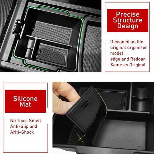 Miniatura 7 de TTCR-II Compatible con el organizador de consola central Honda Civic 2022-2025 2026, para bandeja organizadora de consola Civic (superior), caja