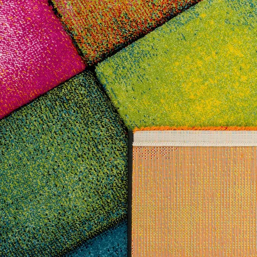 Miniatura 4 de Paco Home - Alfombra de área colorida a cuadros con cuadrados multicolores, Tamaño: 2 pies x 3 pies 7 pulgadas