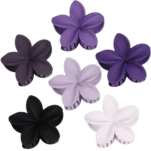 Miniatura 17 de Sisiaipu - Pinza para el cabello, 6 piezas, grandes, con forma de flor, para cabello grueso y mediano, pinzas para el cabello con flores hawaianas