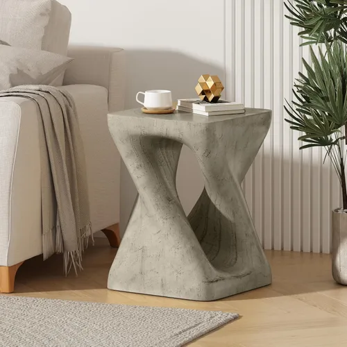 Miniatura 19 de WILLIAMSPACE Juego de 2 mesas auxiliares anidadas, mesas de café redondas de madera color naranja mate, mesas auxiliares modernas de lujo, mesa