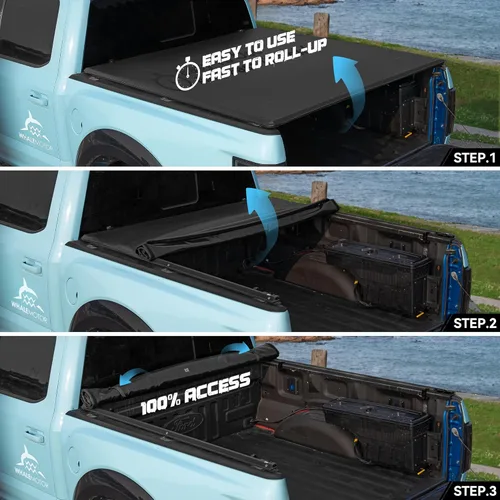Miniatura 2 de Cubierta Tonneau para caja de camioneta compatible con Chevy Colorado y GMC Canyon 2015, 2016, 2017, 2018, 2019, 2020, 2021, 2022, caja de 6.2 pies
