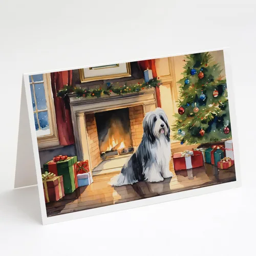 Miniatura 160 de Caroline's Treasures DAC2753GCA7P Paquete de 8 tarjetas de felicitación navideña acogedora de Husky siberiano Tarjetas en blanco con sobres