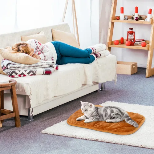 Miniatura 7 de NAMOTEK Cama para gatos autocalentable para interiores y exteriores, súper suave, autocalentable, almohadilla térmica lavable para gatos y perros