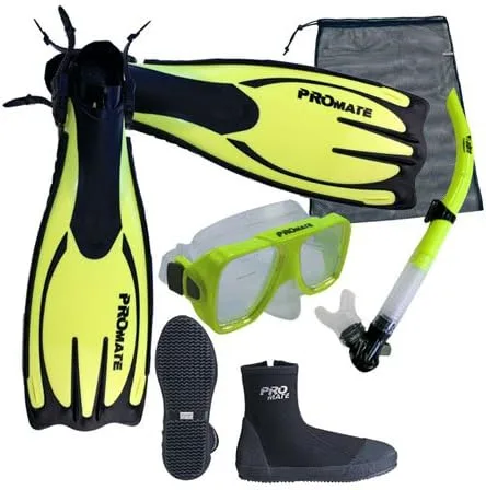 Miniatura 6 de PROMATE Juego de bolsas de equipo de buceo con máscara de snorkel, botas de snorkel, aletas
