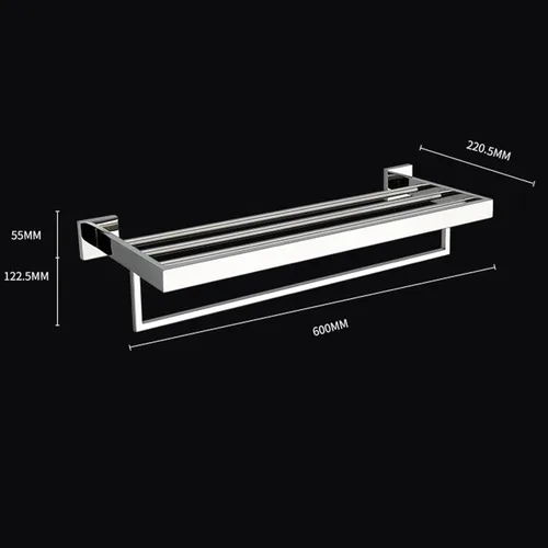 Miniatura 5 de Towel Racks for Bathroom, Towel Rack Wall Mounted with Tower Bars, Stainless Steel Bathroom Shelf, Hand Towel Holder for Bathroom Wall, Bathroom