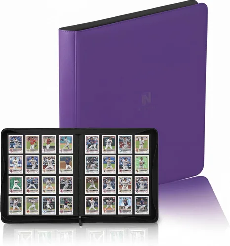 Miniatura 24 de Carpeta Premium de Tarjetas Coleccionables con más de 1000 bolsillos, Carpeta de 16 bolsillos sin anillo de carga lateral para cartas de Negro