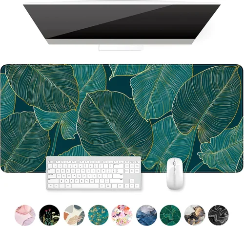 Miniatura 15 de Auhoahsil Alfombrilla grande para mouse, tamaño XXL, extendida de 35 x 15 pulgadas, base de goma antideslizante, bordes cosidos, superficie 03