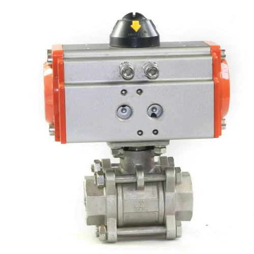 Válvula de bola neumática de tres piezas del 1/2" de la sola acción DN15 retorno 0~1000 psi del aire para la elaboración de cerveza lechera de la
