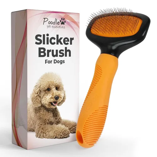 Miniatura 13 de Poodle Pet Slicker Brush – Para perros, gatos y conejos – Elimina la piel enmarañada, los nudos y el pelo suelto – Adecuado para el aseo