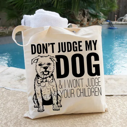 Miniatura 7 de Pet Studio Art Bolso tote Don't Judge My Dog Perro