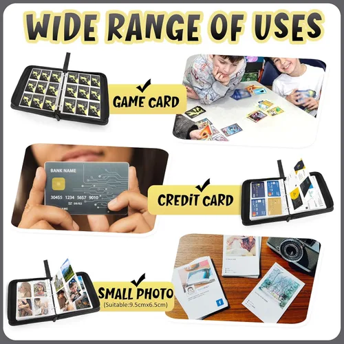 Miniatura 6 de Carpeta de tarjetas con 9 bolsillos, 900 bolsillos con 50 fundas extraíbles, soporte para álbum con cremallera para coleccionista de tarjetas