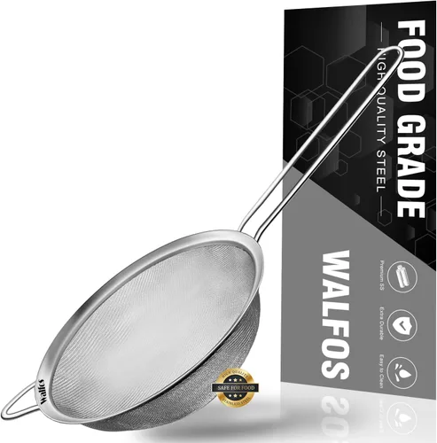 Miniatura 14 de Walfos Cuchara espumadera, colador de malla fina de acero inoxidable 304, filtro de aceite para espuma, colador de malla ultrafina perfecto
