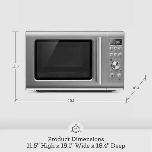 Miniatura 6 de Breville BMO650SIL - Horno de microondas para encimera de cierre suave, color plateado