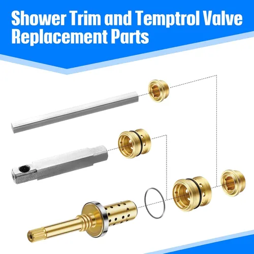 Miniatura 4 de Enhon Kit de reconstrucción de válvula: compatible con Symmons Temptrol, husillo TA-10, asientos fríos y calientes TA-4, arandela T-11, fijación