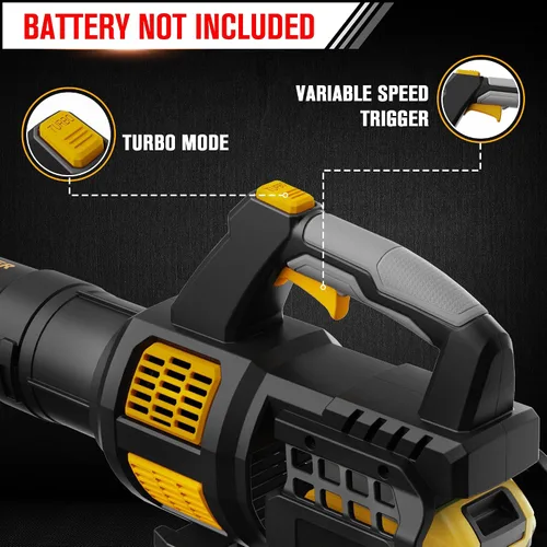Miniatura 4 de HEINPRO Soplador de hojas inalámbrico compatible con batería Dewalt 20V Max 400CFM, soplador de hojas eléctrico inalámbrico, velocidad variable