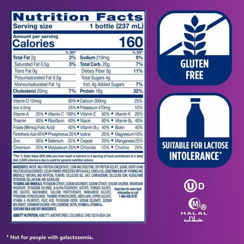 Miniatura 6 de Ensure Batido nutricional con alto contenido de proteínas con fibra, 0.56 oz de proteína, batidos de reemplazo de comidas, con nutrientes