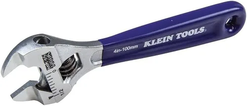 Miniatura 5 de Klein Tools D86932 Llave ajustable, forjada con mandíbula más delgada y acabado cromado de alto pulido, 4 pulgadas
