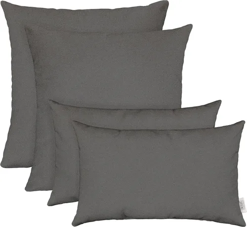 Miniatura 48 de RSH DECOR: Sunbrella Juego de 4 almohadas lumbares y cuadradas 20 x 12 pulgadas y 17 x 17 pulgadas Tela resistente al agua y a la decoloración