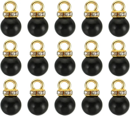 Miniatura 9 de PATIKIL 100 cuentas de perlas de perlas de imitación con diamantes de imitación DIY para hacer joyas, pulseras y aretes Plateado blanco