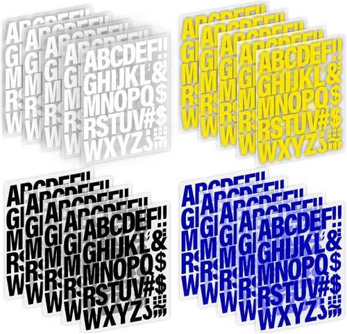 Miniatura 13 de 10 hojas, 440 piezas de letras termoadhesivas para ropa, letras de transferencia térmica de 2 pulgadas, letras de vinilo negro termoadhesivas