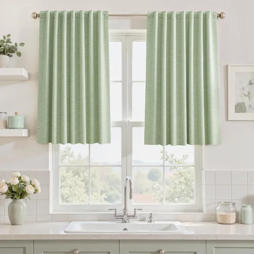 Miniatura 34 de Cortinas opacas de 54 pulgadas de largo para dormitorio, sala de estar, cortinas beige con aislamiento térmico, oscurecimiento de la habitación