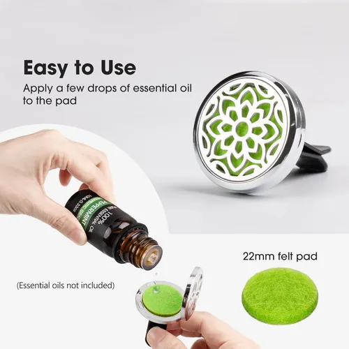 Miniatura 3 de ttstar Clip de ventilación para difusor de automóvil, 1.181 in, difusor de aceite esencial de aromaterapia con 36 almohadillas de repuesto
