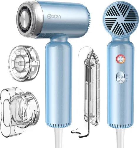 Mini secador de pelo, secadora de alta velocidad con motor sin escobillas de 110,000 RPM, difusor magnético, tecnología iónica negativa para secado