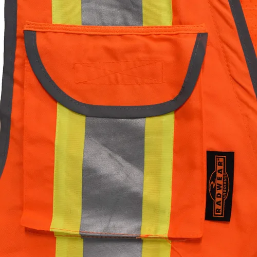 Miniatura 4 de Radians SV55 - Chaleco de ingeniero de dos tonos de tejido pesado clase 2 con cuello acolchado para soportar peso extra en bolsillos tipo cargo