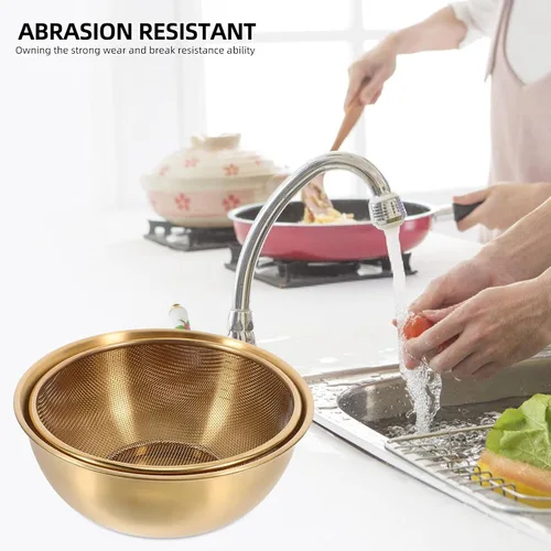 Miniatura 4 de Luxshiny Cesta coladora de acero inoxidable con colador de malla fina y lavabo de 7.08 pulgadas para cocina, verduras, frutas, arroz, limpieza
