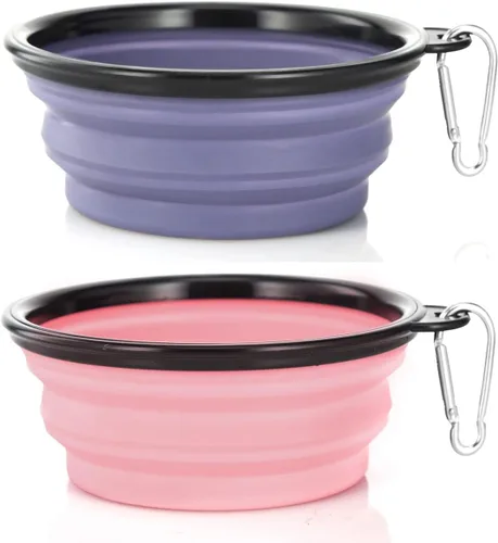 Miniatura 13 de Tazón para Perros Cuencos Plegables para Mascotas, Paquete de 2 Cuencos Plegables de Agua para Perros para Gatos y Perros, Plato Portátil de Verde +
