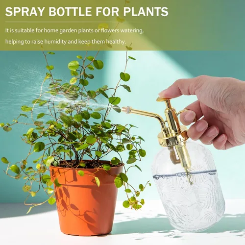 Miniatura 5 de YARNOW Botella de spray de vidrio Botella de riego de vidrio antiguo Botella de spray transparente de alta capacidad