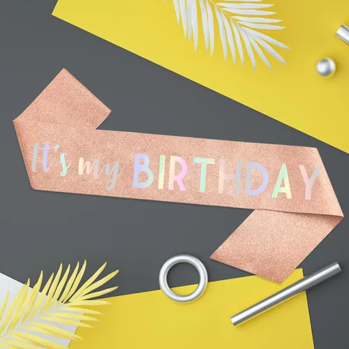 Miniatura 8 de Banda de cumpleaños – Banda «It's My Birthday» – Decoraciones de cumpleaños para mujeres, cumpleaños, niñas, accesorios de cumpleaños, decoraciones