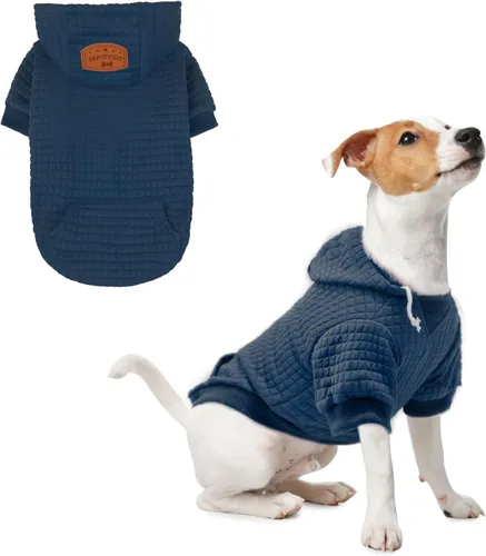 Miniatura 17 de BEAUTYZOO Sudadera con capucha para perro pequeño con bolsillos, ropa para perros pequeños y medianos, niño y niña, abrigos de algodón laminado tipo