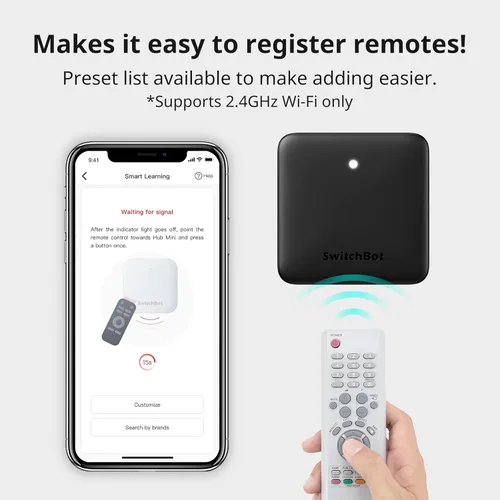 Miniatura 2 de SwitchBot Hub Mini control remoto inteligente - Control remoto universal IR, WiFi IR Blaster para TV, aire acondicionado, compatible con Alexa, Negro