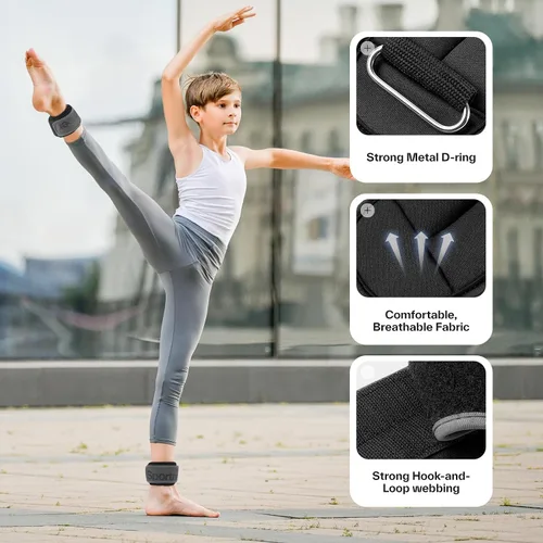 Miniatura 3 de Sportneer Pesas de tobillo de 0.5/1/2/3/5 libras, 1 par de pesas de muñeca y pierna para mujeres, hombres, niños y niños con correas ajustables