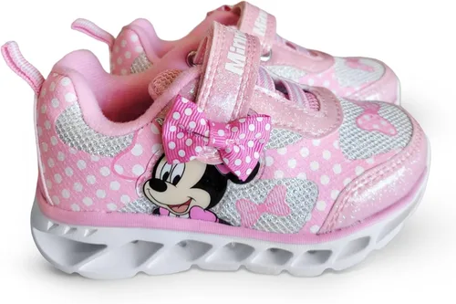 Miniatura 2 de Disney Minnie Mouse Girl's Lighted Athletic Sneaker Light Up Shoes Children WAdjustable Strap