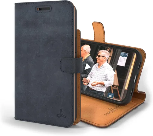 Miniatura 8 de Snakehive Funda de cuero para iPhone 13 Funda de piel auténtica con tarjetero Funda tipo cartera con soporte Compatible con iPhone 13 (negro)