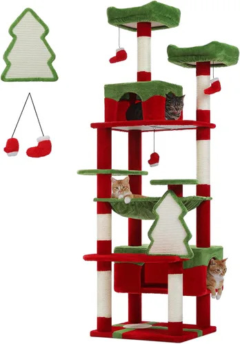 Miniatura 18 de PAWZ Road Árbol grande para gatos, torre para gatos de 72 pulgadas para gatos grandes, condominio para gatos con postes rascadores y almohadillas