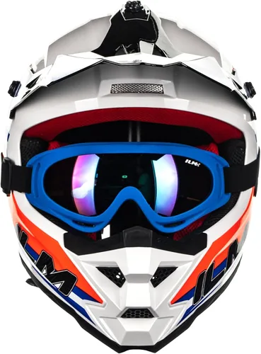 Miniatura 5 de ILM Casco ATV juvenil para niños, motocross, BMX, todoterreno, moto Go Kart, casco DOT ECE modelo Z705 (corredor clásico, L)
