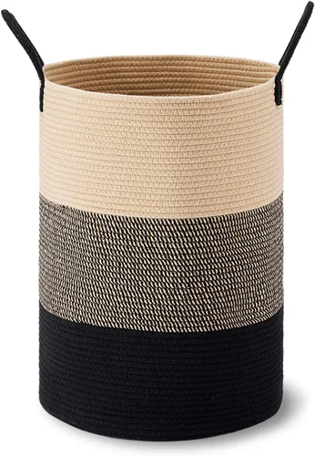 Miniatura 9 de VIPOSCO Cesta de lavandería grande, cesta de almacenamiento de cuerda tejida alta para mantas, juguetes, ropa sucia en la sala de estar, baño