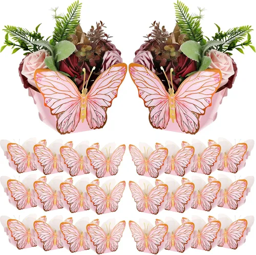 Miniatura 8 de Tenceur 24 centros de mesa de mariposa para mesas, baby shower, despedida de soltera, decoración de mesa de mariposa para decoración de fiestas