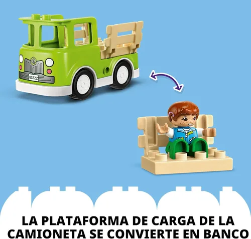Miniatura 5 de LEGO DUPLO Town Cuidando de las Abejas y Colmenas, juguete de aprendizaje para niños preescolares, 2 figuras y un camión conducido, juguete STEM