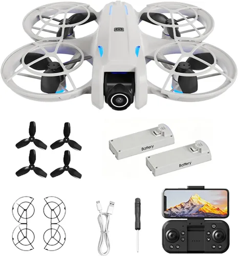 dron con cámara 4K para principiantes adultos, cuadricóptero RC con retención de altitud, despegue/aterrizaje con una tecla, seguimiento automático,