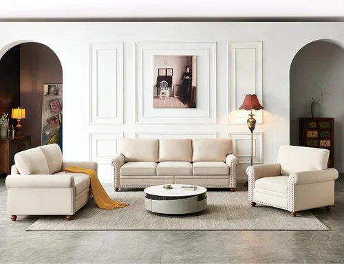 LUMISOL Juego de sofá de 3 piezas, incluye sofá de 3 plazas, sofá biplaza y sillón, sofá moderno con brazos de desplazamiento y patas de goma para